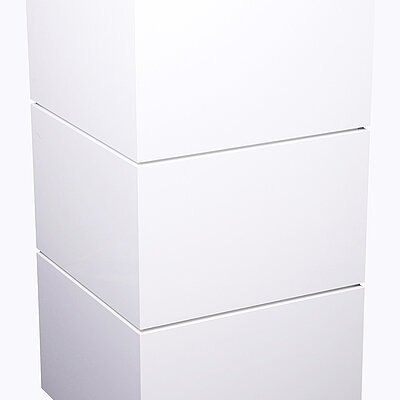 Furniture 3er module piano open white with refrigerator